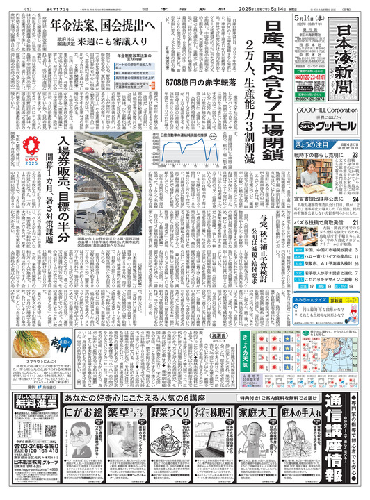 本日の紙面