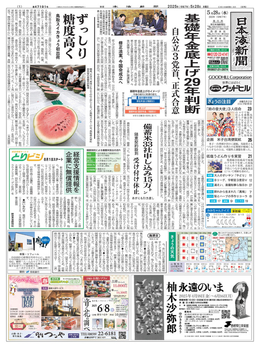 本日の紙面